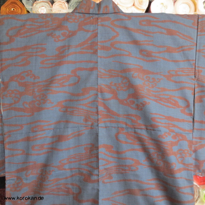 Wellen Tsumugi Seiden Kimono, Japan Komon Alltag