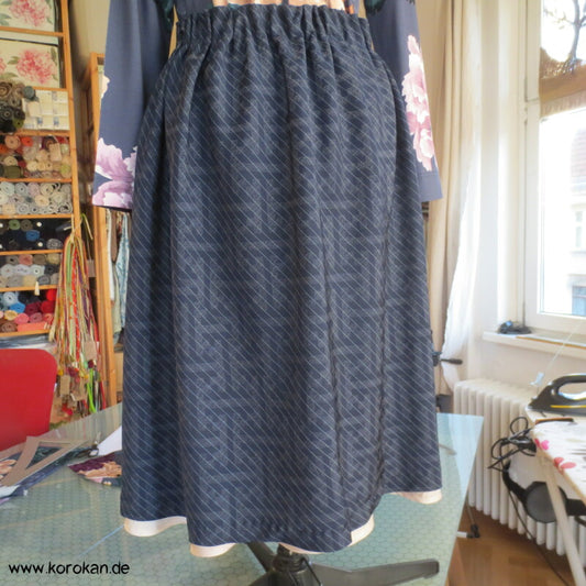 Kimono Sayagata Seidendamast Bias Cut Lagenlook Rock