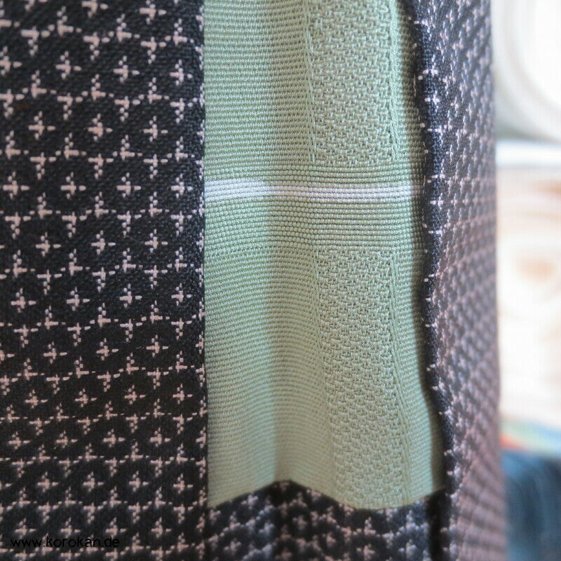 Tsumugi Kasuri Männer Haori Kimono Jacke, Fächerbild im Futter
