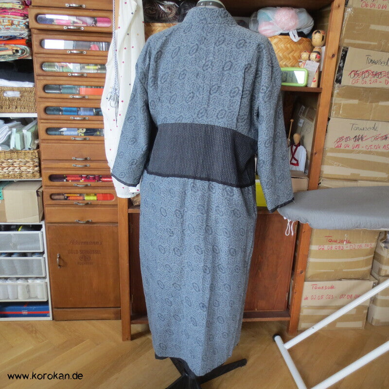 Kimono Kleid aus Seide / Hanf / Ramie Kasuri Tsumugi