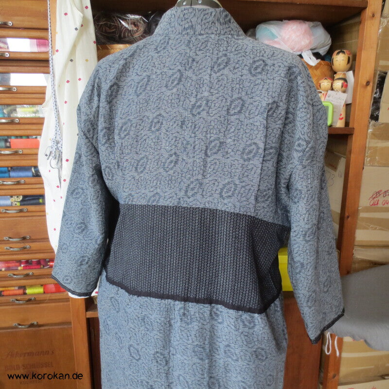 Kimono Kleid aus Seide / Hanf / Ramie Kasuri Tsumugi