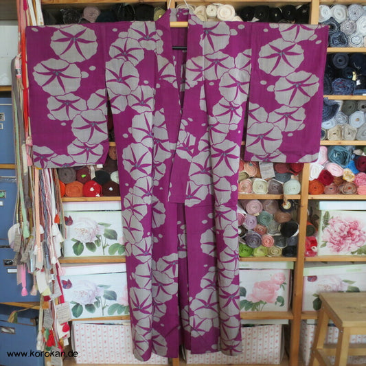 Asagao Prachtwinden Meisen Sha Seide Hitoe Kimono
