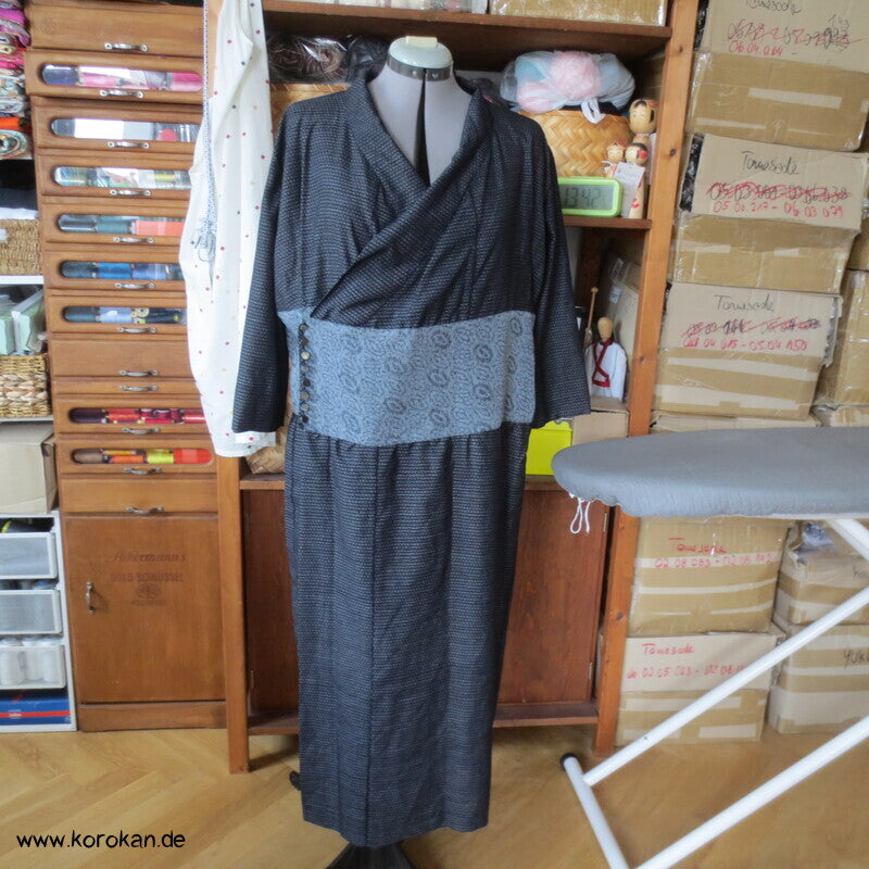 Kimono Kleid aus Seide / Hanf / Ramie Kasuri Tsumugi