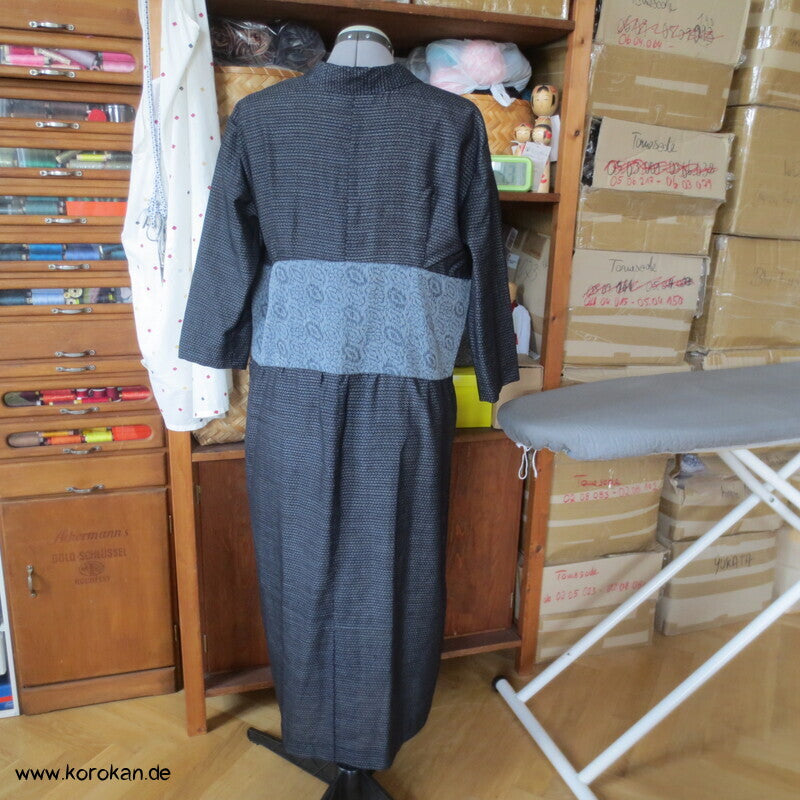 Kimono Kleid aus Seide / Hanf / Ramie Kasuri Tsumugi
