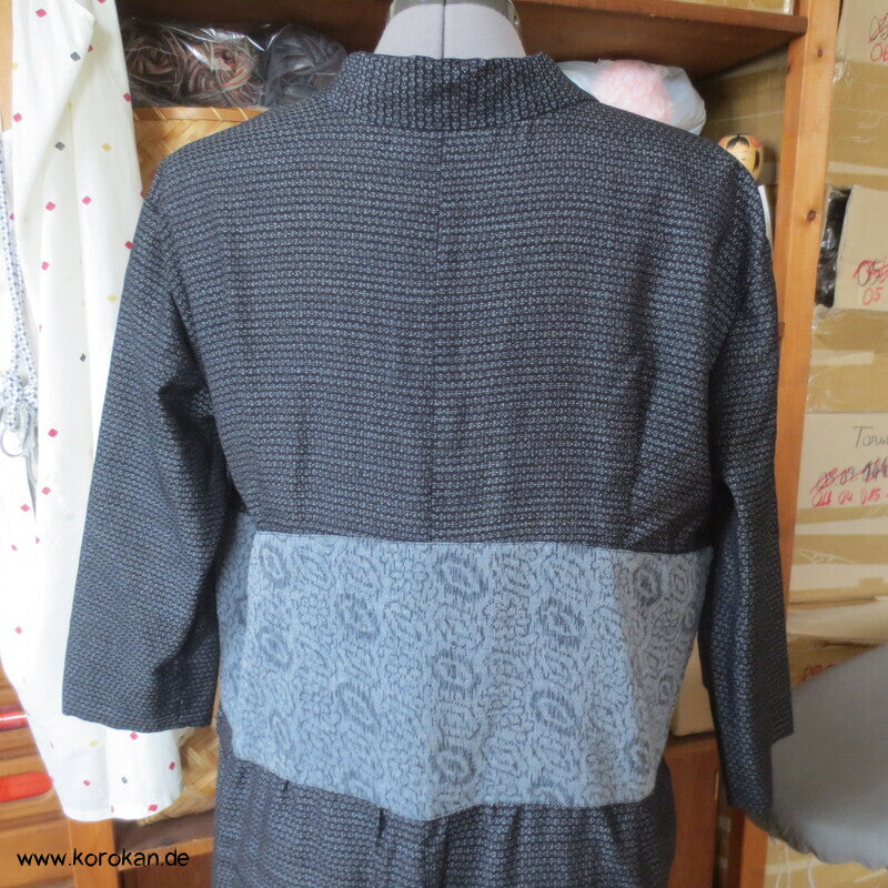 Kimono Kleid aus Seide / Hanf / Ramie Kasuri Tsumugi