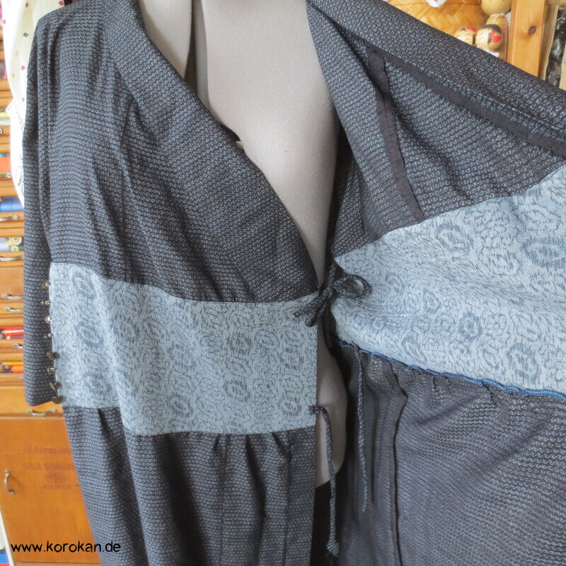 Kimono Kleid aus Seide / Hanf / Ramie Kasuri Tsumugi