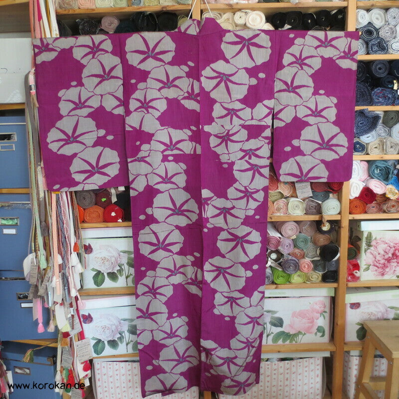 Asagao Prachtwinden Meisen Sha Seide Hitoe Kimono