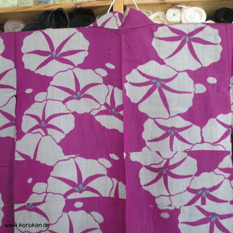 Asagao Prachtwinden Meisen Sha Seide Hitoe Kimono