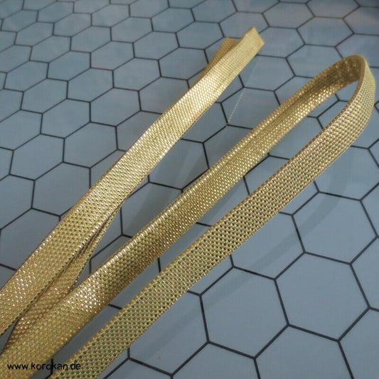 Vintage Saganishiki Obijime, goldener Seidenbrokat