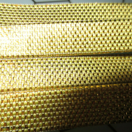 Vintage Saganishiki Obijime, goldener Seidenbrokat