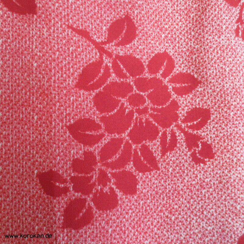 rote Päonien Shibori Print japanische Haori Kimono Jacke