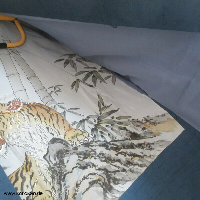 Tiger im Bambus handgemalt Fushi Tsumugi Haori