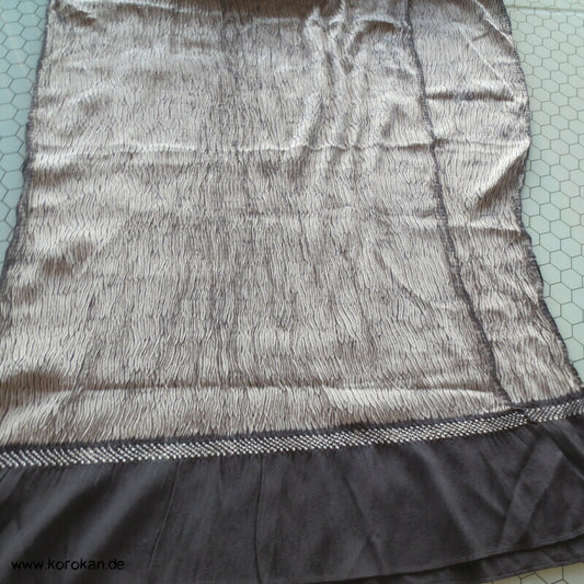 Itajime Shibori Heko Obi - Chirimen Seiden Crepe