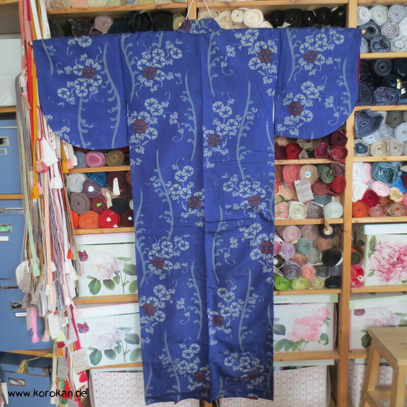 japanischer Asagao Prachtwinden Meisen Seiden Kimono