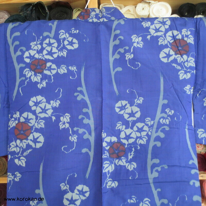 japanischer Asagao Prachtwinden Meisen Seiden Kimono