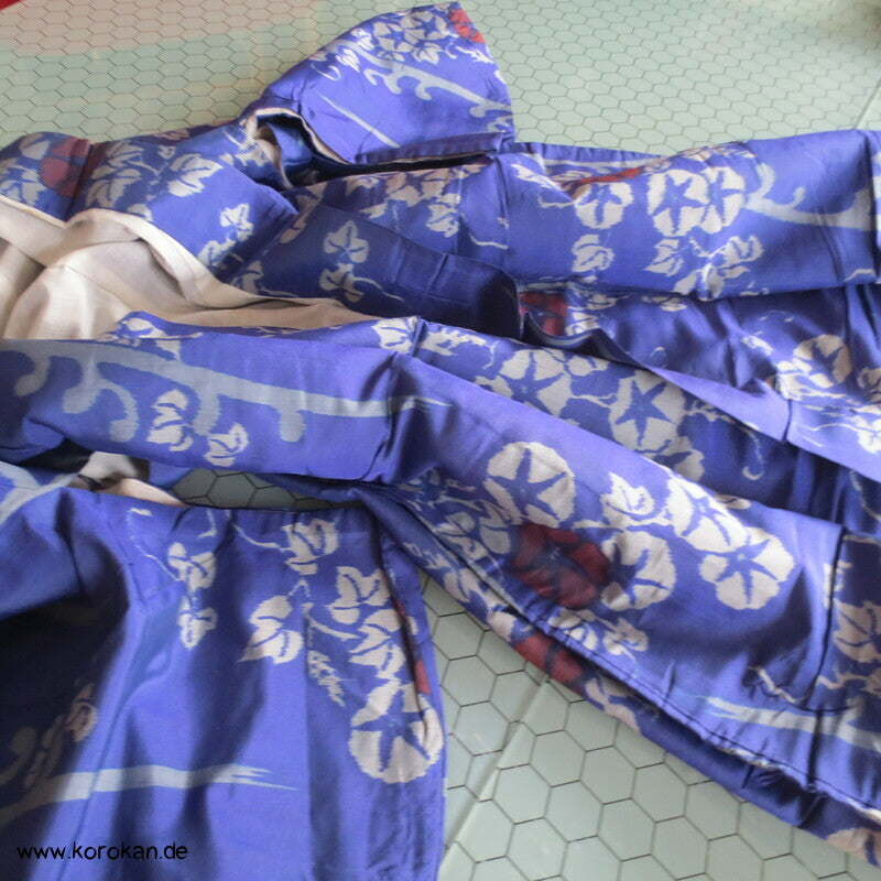 japanischer Asagao Prachtwinden Meisen Seiden Kimono