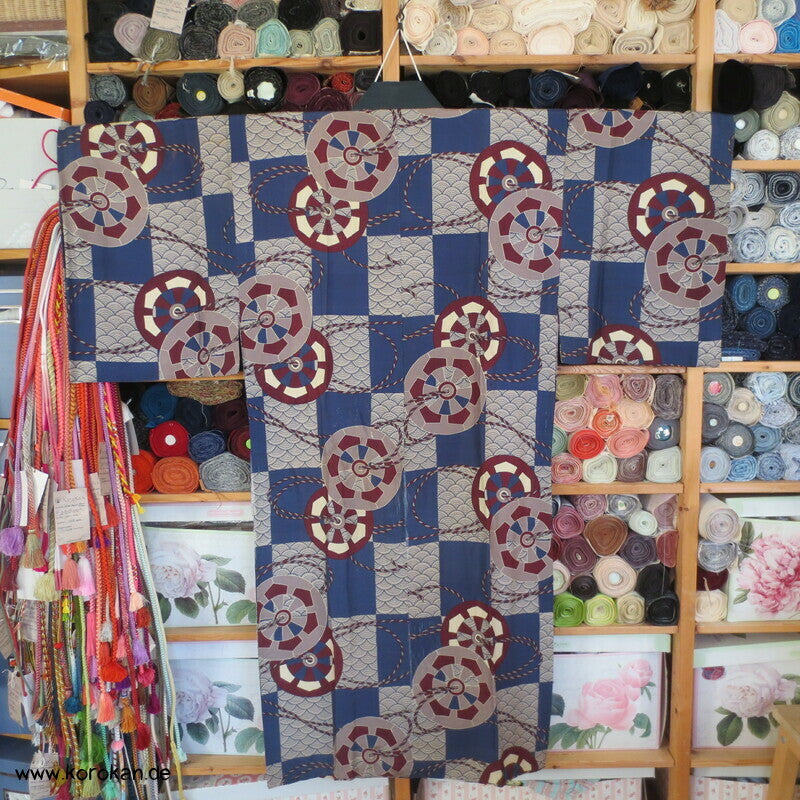 Genji Räder, Segaiha Wellen Juban Kimono Seidencrepe