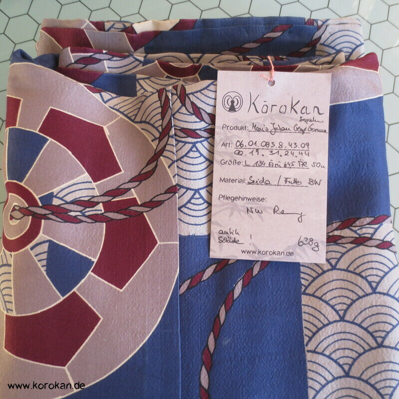 Genji Räder, Segaiha Wellen Juban Kimono Seidencrepe