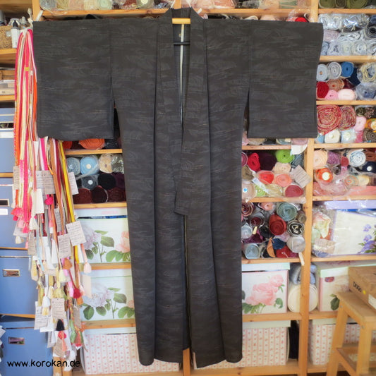 Wellenmuster Hitoe Komon mit feinem Omeshi Jacquard