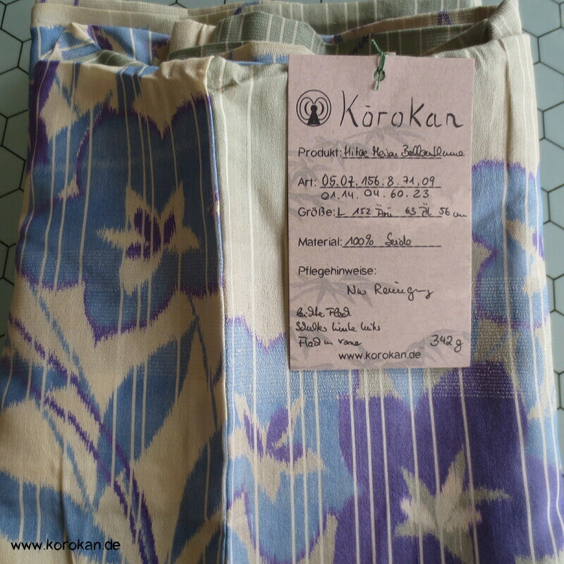 gestreifte Ballonblumen Sha Seide Hitoe Kimono