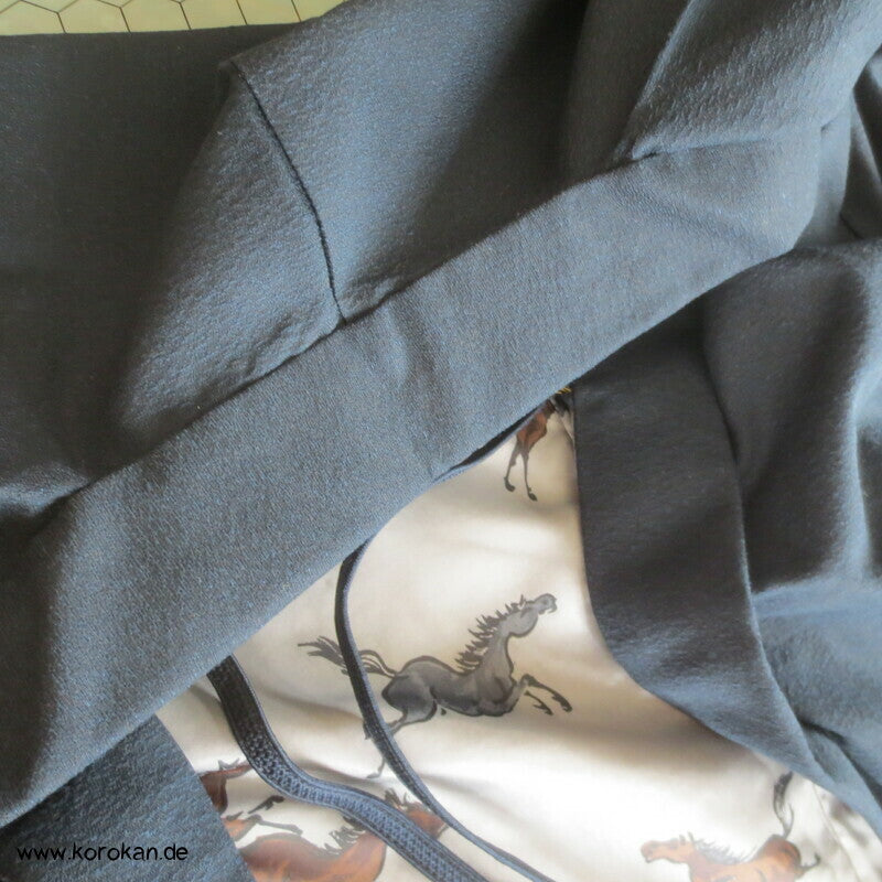 melierte Wolle Haori, Pferde + Shogi Futter, mit Himo