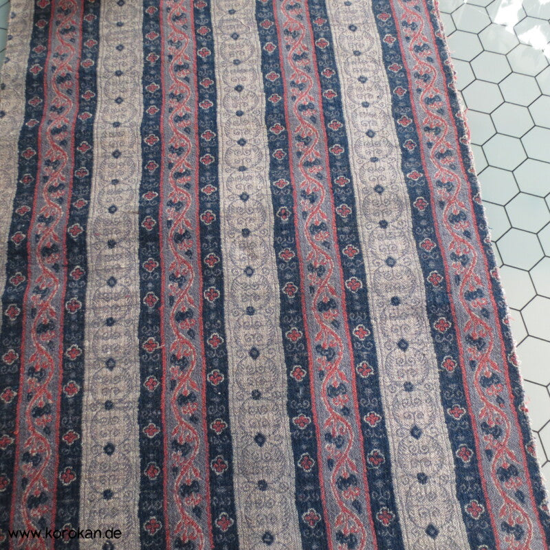 bunte Musterstreifen Jacquard Seiden Obi Stoff