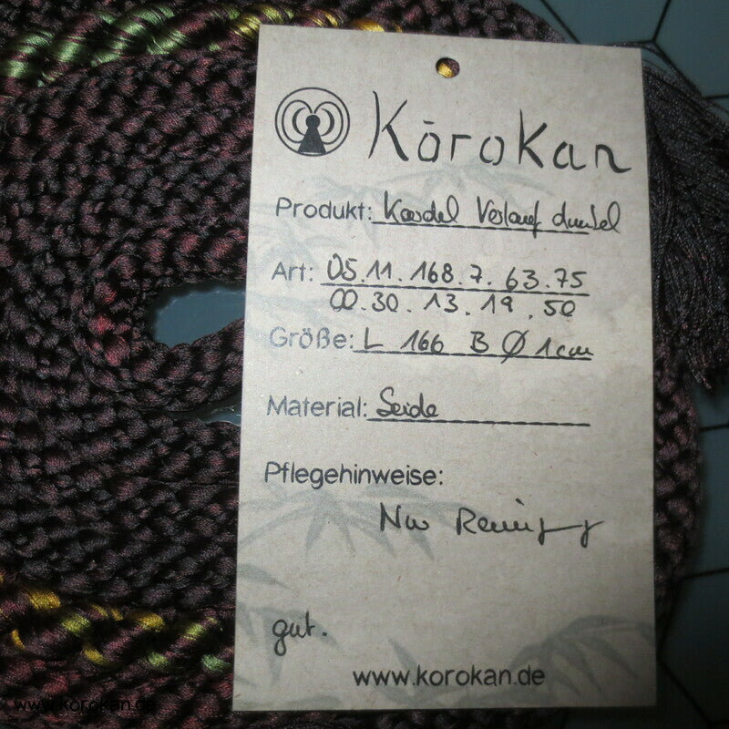 kastanienbraun, bunter Verlauf Kordel Obijime, Seide