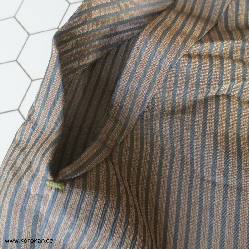 cognac schwarz Streifen Seiden Hakama - Andon