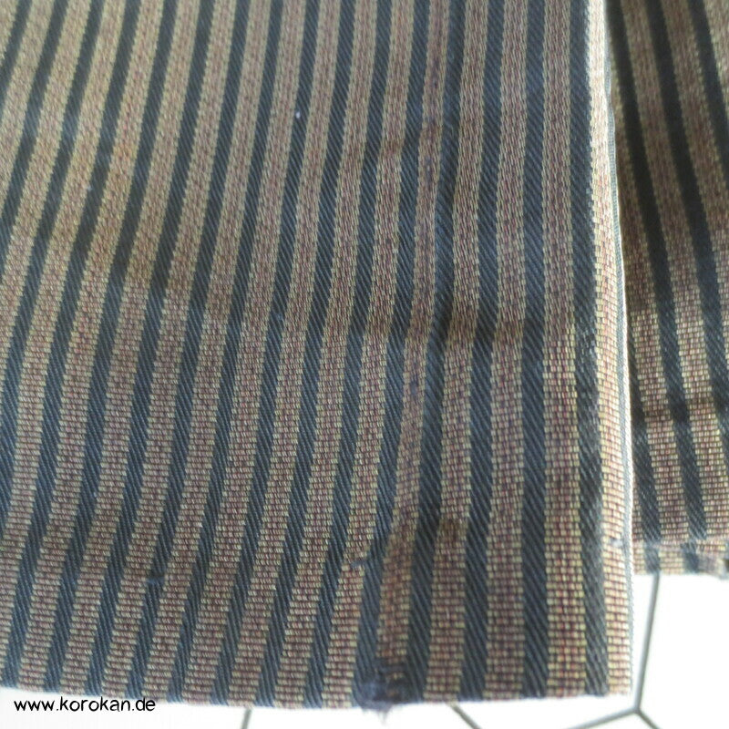 cognac schwarz Streifen Seiden Hakama - Andon