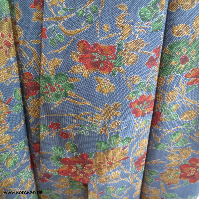 Blumendruckarabesken Komon Seiden Honan Kimono