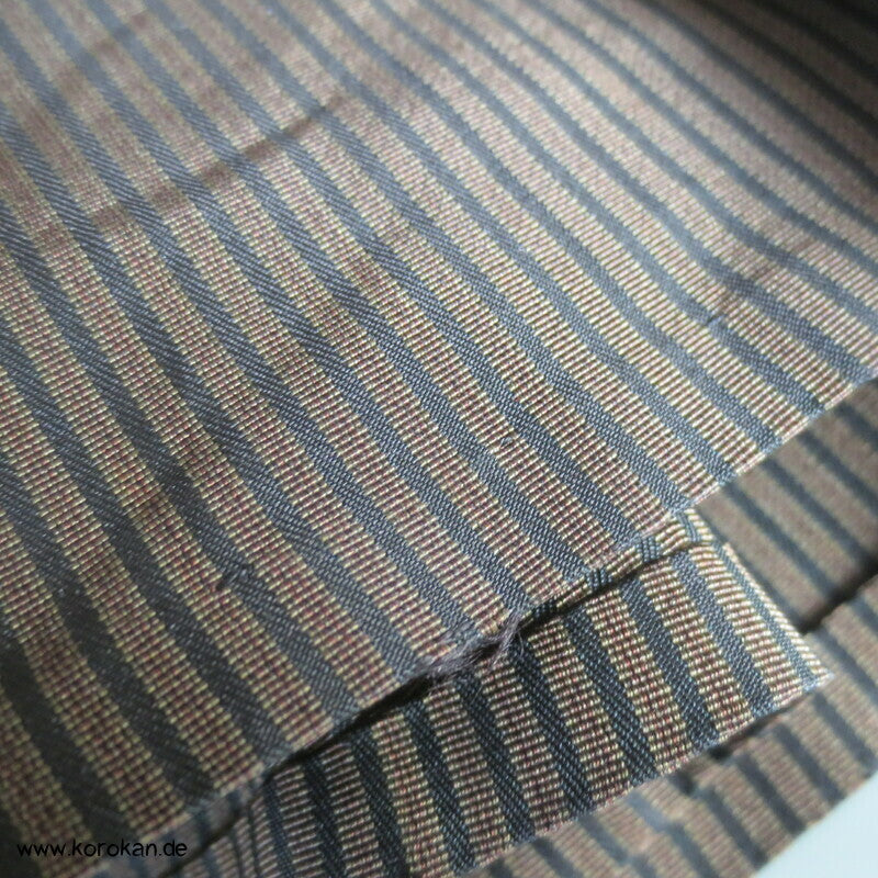 cognac schwarz Streifen Seiden Hakama - Andon