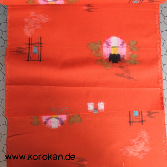 Igeta Blüten Kasuri Wolle für Kimono + Haori