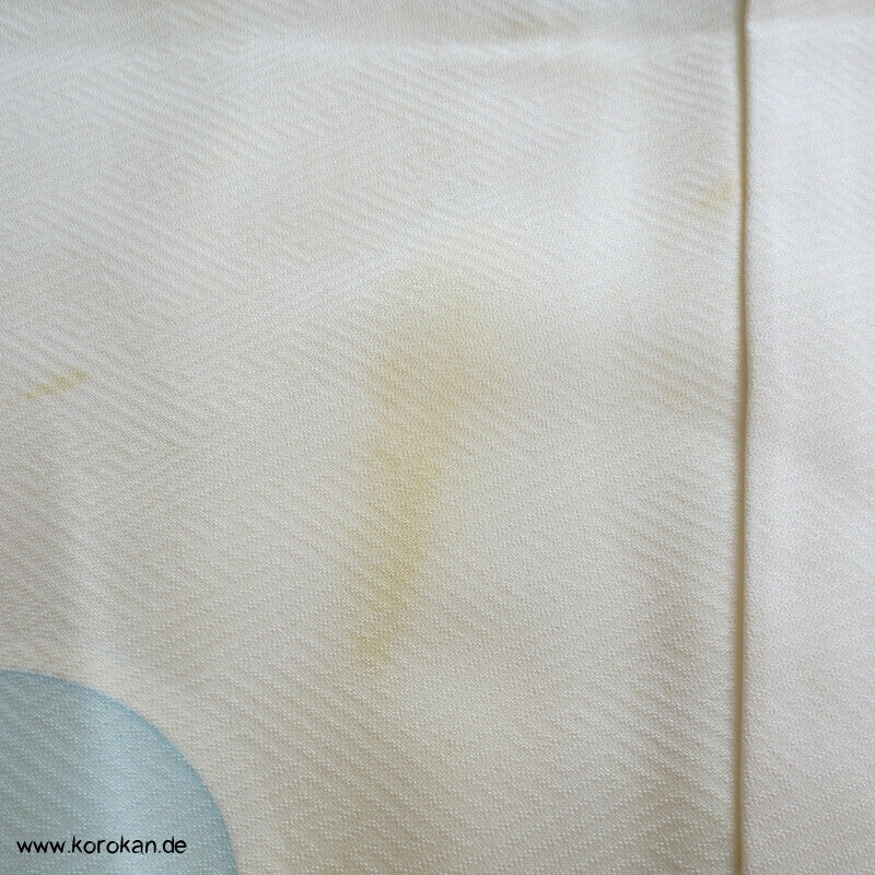 Fächer, Blüten Furisode, Seidendamast Karieba Kimono Stoff