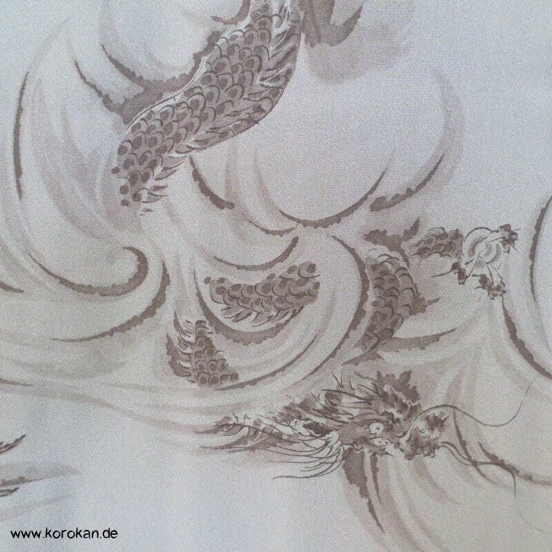 graue Drachen Seide, Juban Kimono
