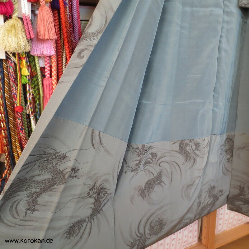 graue Drachen Seide, Juban Kimono