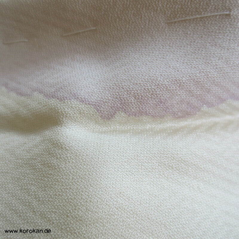 Fächer, Blüten Furisode, Seidendamast Karieba Kimono Stoff