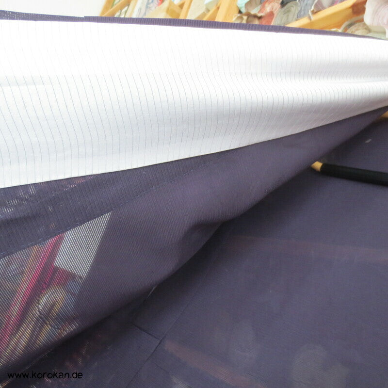 eingewebte Schmetterlinge Hitoe Kimono, Rho Seide