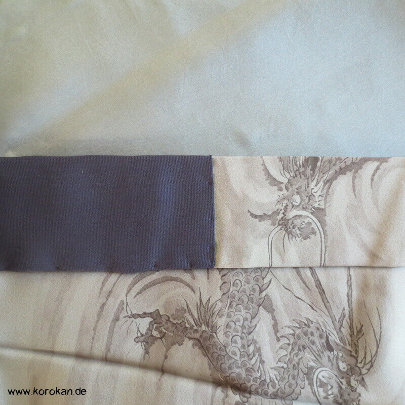 graue Drachen Seide, Juban Kimono