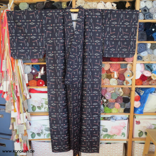 geometrischer Meisen Seiden Kimono