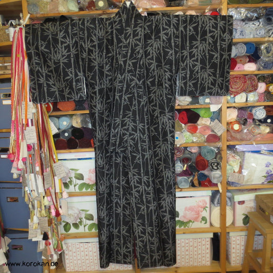 Bambus Kasuri Tsumugi Seiden Kimono