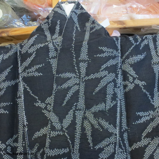 Bambus Kasuri Tsumugi Seiden Kimono