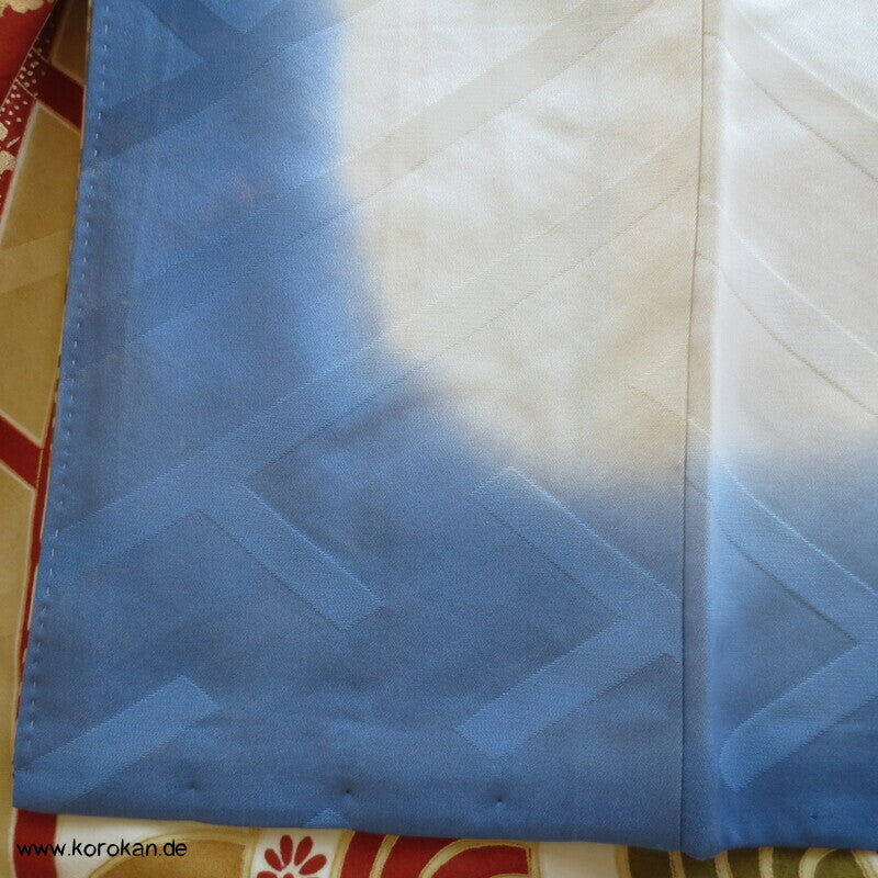 Brücken über Wellen mit Gold und hängenden Blüten Furisode Seidendamast Kimono