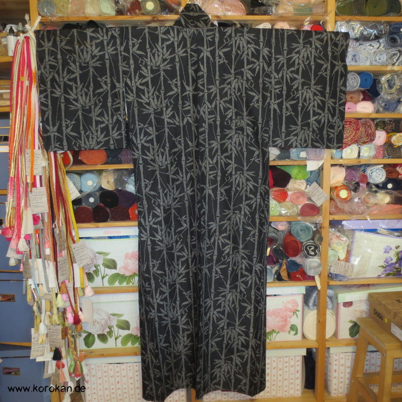 Bambus Kasuri Tsumugi Seiden Kimono