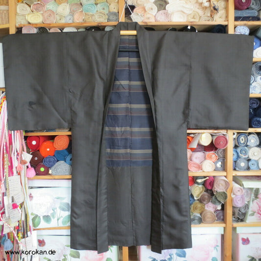 lange feinkarierte Haori Kimono Jacke
