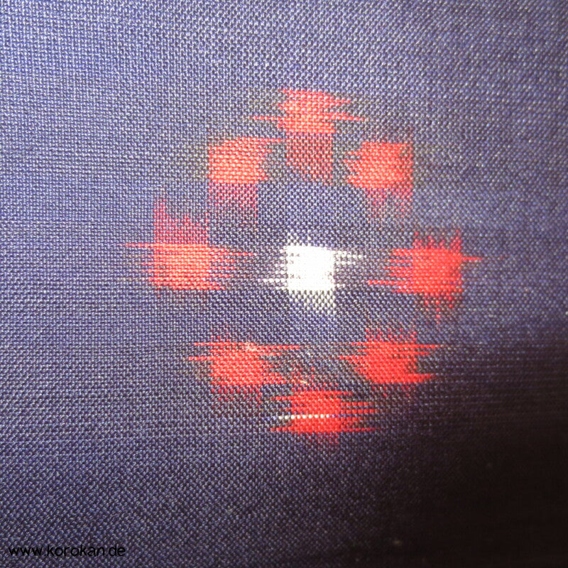 blau - weiß - rot geometrischer Hitoe Meisen Seiden Kimono