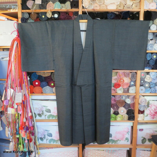 Vogelaugen Tsumugi Seiden Hitoe Kimono