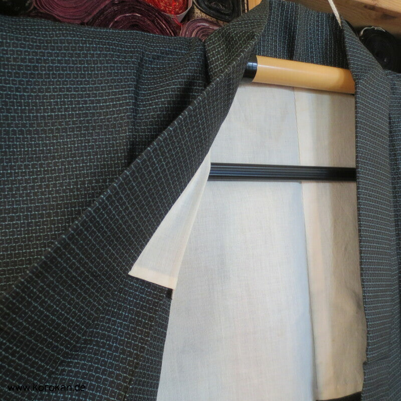 Vogelaugen Tsumugi Seiden Hitoe Kimono