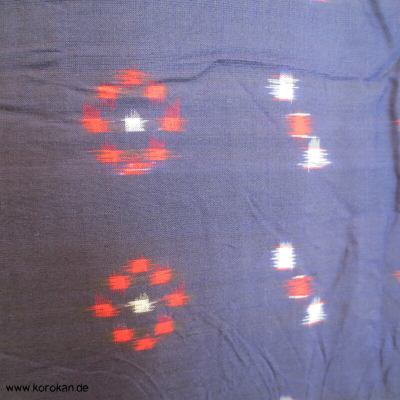 blau - weiß - rot geometrischer Hitoe Meisen Seiden Kimono