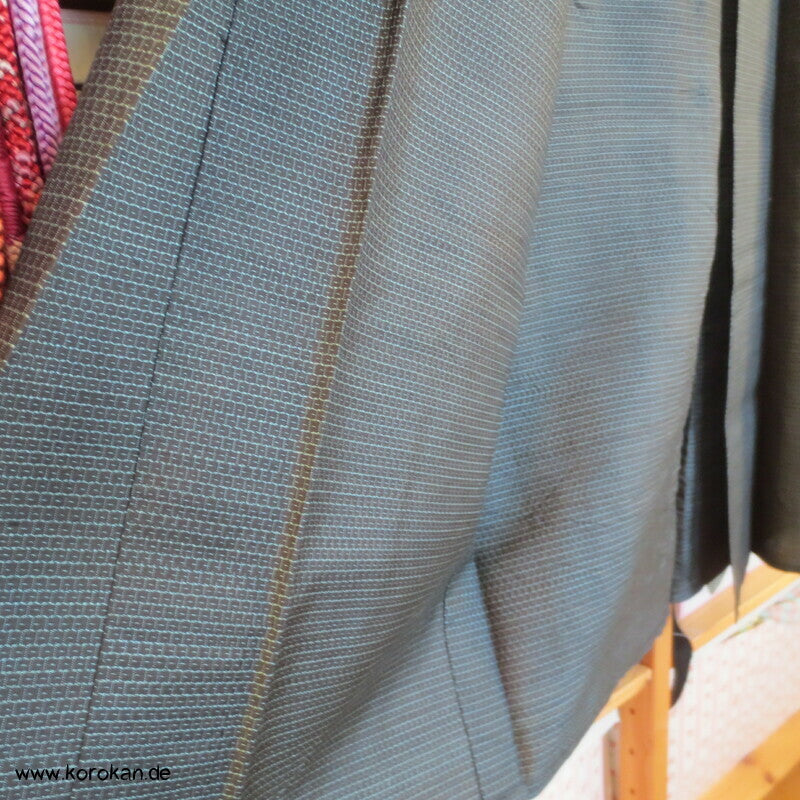 Vogelaugen Tsumugi Seiden Hitoe Kimono