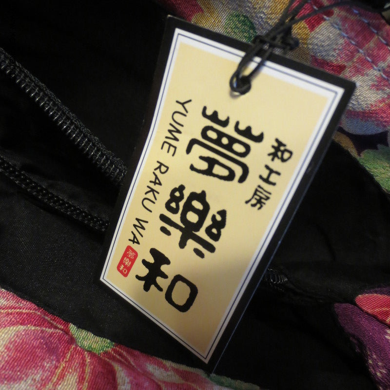 nagelneue Kimono Stoff Handtasche mit Bambushenkeln